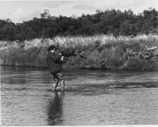 Fly fishing! (1985). (The photo was either taken in 1985 or scanned in 1985.)